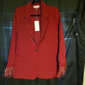 Brand new WAYF Blazer with feather sleeves